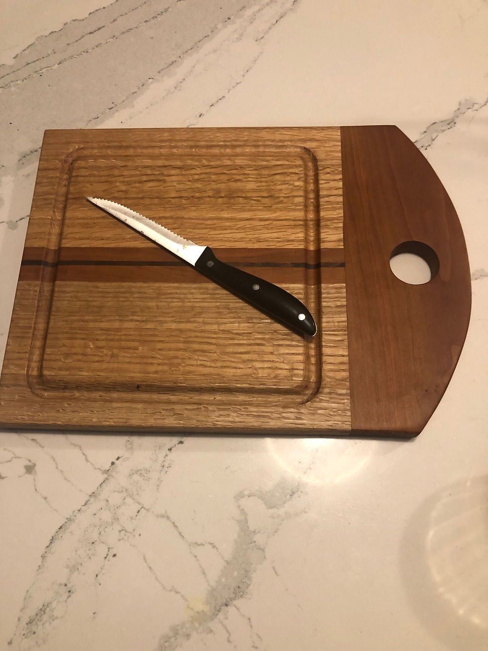 Thumbnail: Oak Cutting Board with Cherry & Walnut Accents