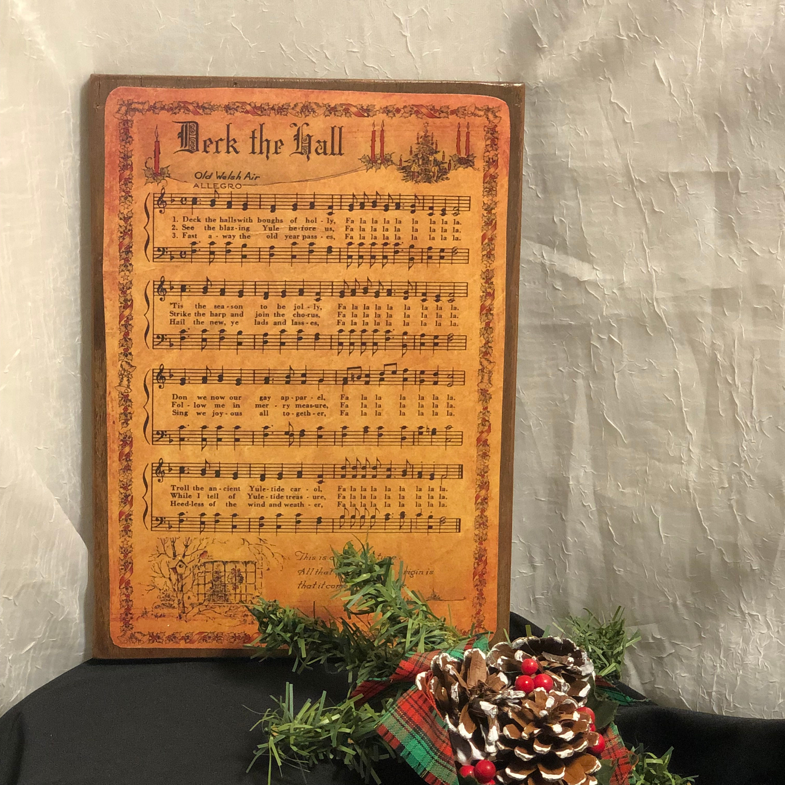 Christmas Carol Wall Plaque Deck the Hall