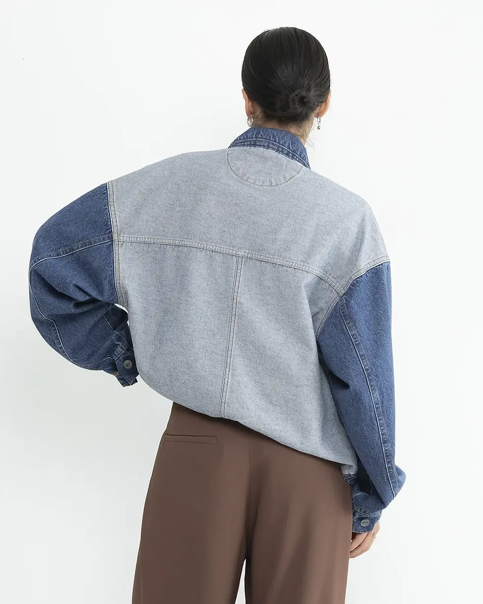 Miniatura: Jaqueta Jeans Box Azul Médio Yes I Am Jeans