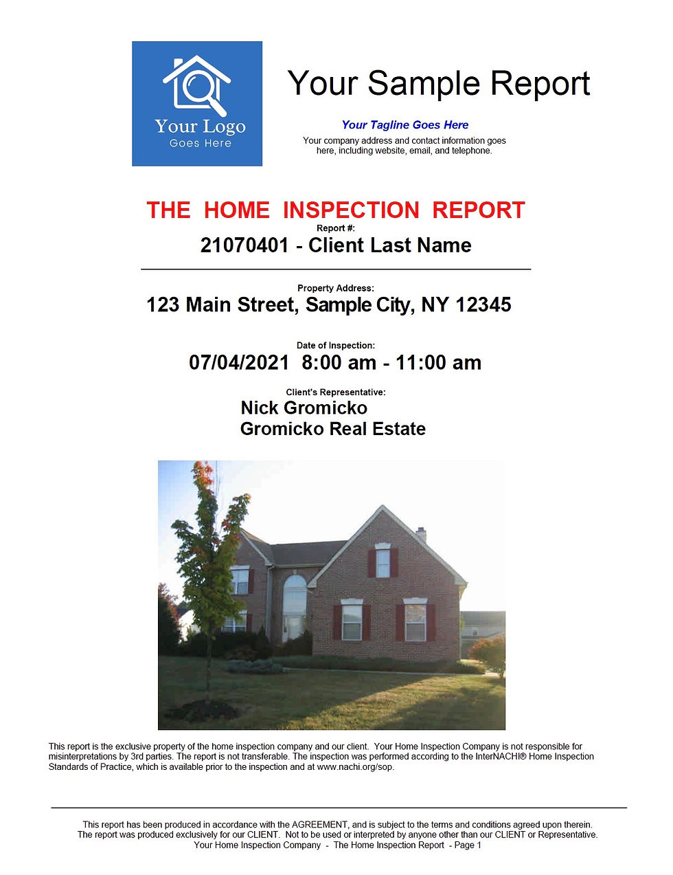 Sample Report Cover
