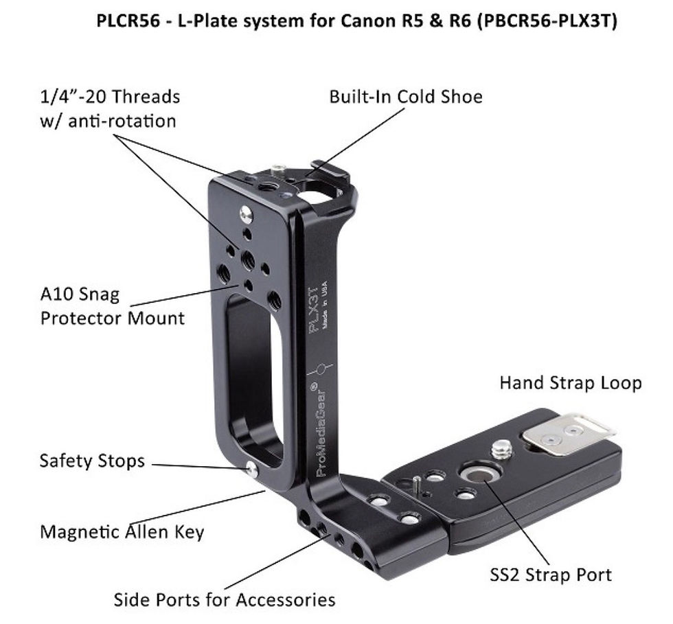 Thumbnail: PLCR56 L Bracket Plate for Canon R5, R6,R5 Mark 11, R6 Mark 11 Mirrorless Camera