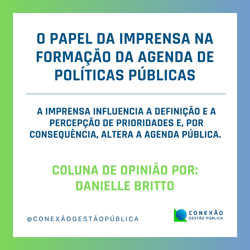 O papel da imprensa na formação da agenda de políticas públicas