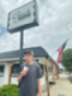 Fresh Leeks' Chef Lee enjoying a cherry-limeade from The Snack Shack on Johnson Drive