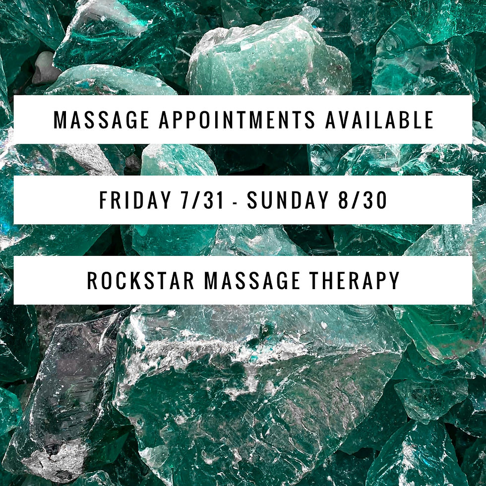 Massage Appts Available 7/29 - 8/30