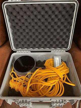 InDepth's Oceanears acoustic diver recall system in its pelli case.
