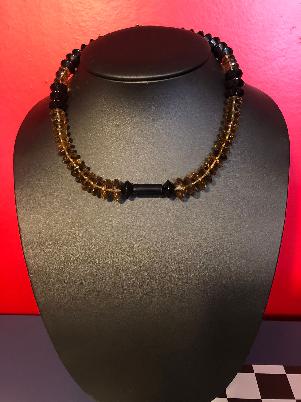 Black onyx, smoky topaz