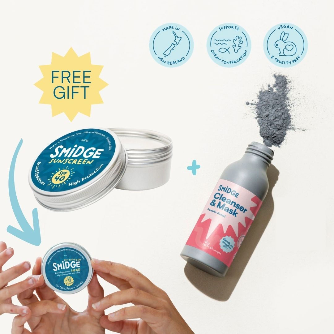 Smidge Summer Essentials Bundle — SPF 40, cleanser, and free 30g travel tin
