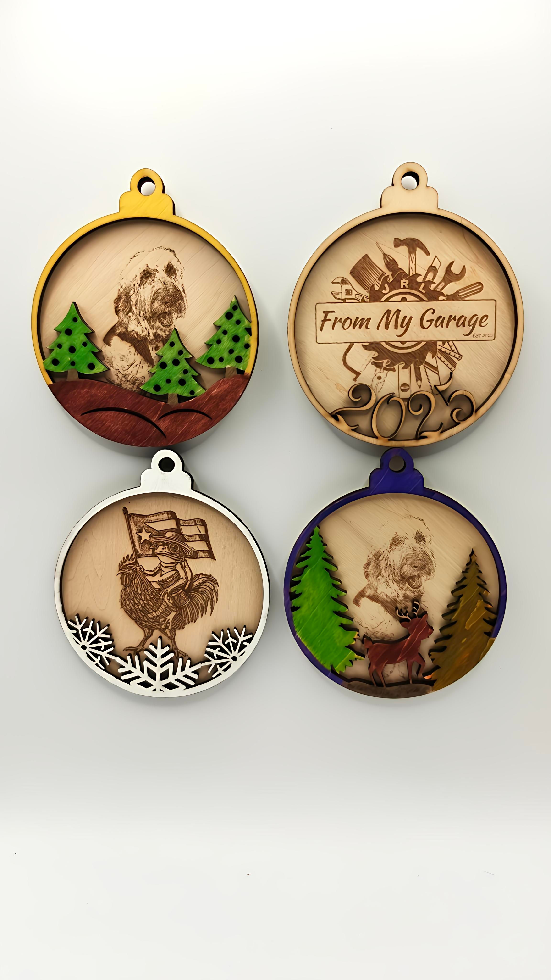 4" Christmas Ornaments Custom Photo/Logo