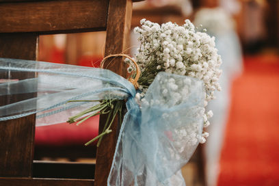 Baby's breath wedding chair decor