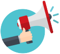 This is an image of someone holding a megaphone.
