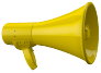This is an image of a golden megaphone.
