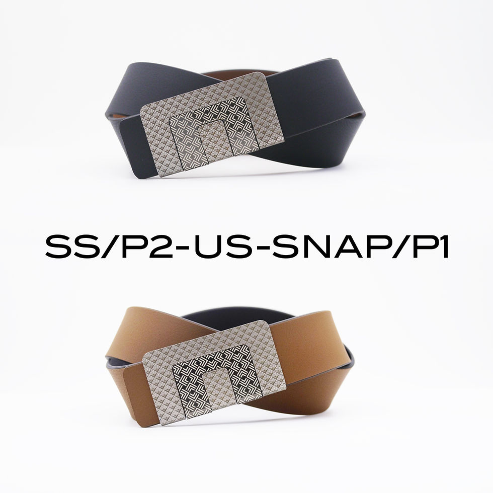 ภาพขนาดย่อ: เข็มขัด MIN BELT หัวเข็มขัดเงิน ลาย P2 สาย USUAL (ดำ/น้ำตาล)