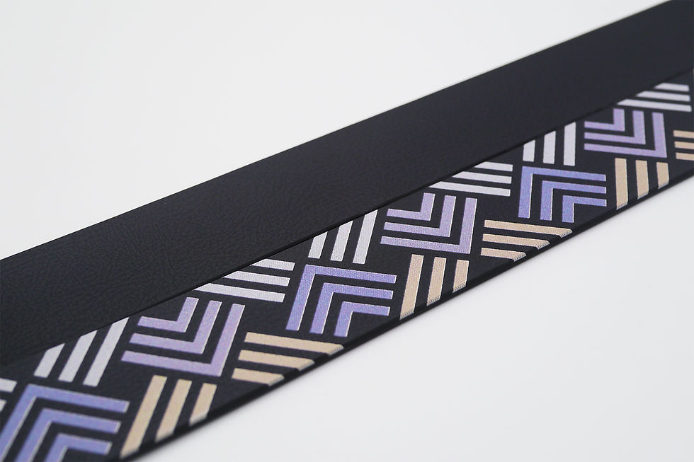 ภาพขนาดย่อ: เข็มขัด MIN BELT หัวเข็มขัดดำ สายดำ/ลาย P1