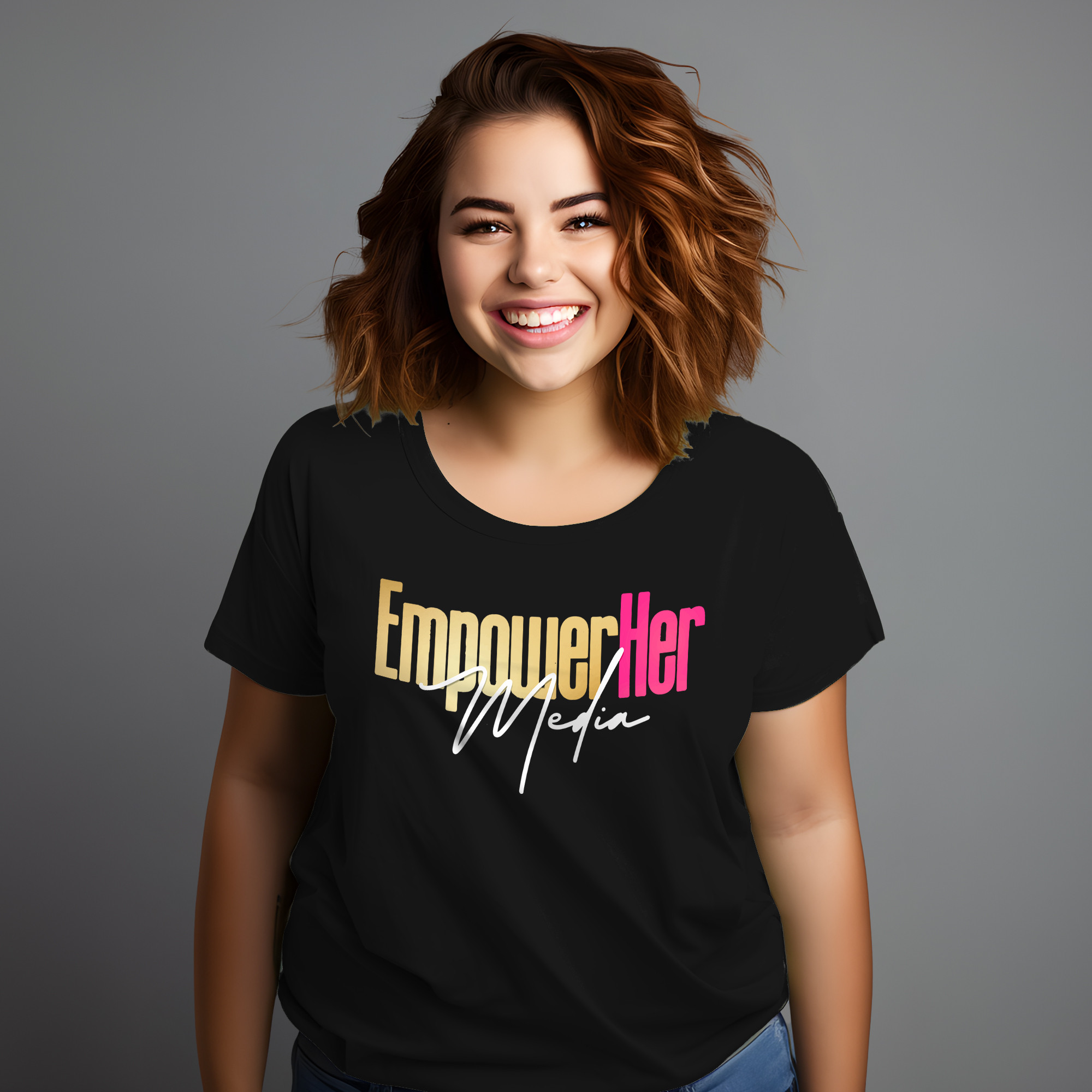 EmpowerHer Media Tee "Grow In Grace". Black