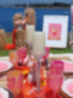 Stylish bachelorette party picnic setup with beige and blush tones, perfect for a La Jolla beach celebration.