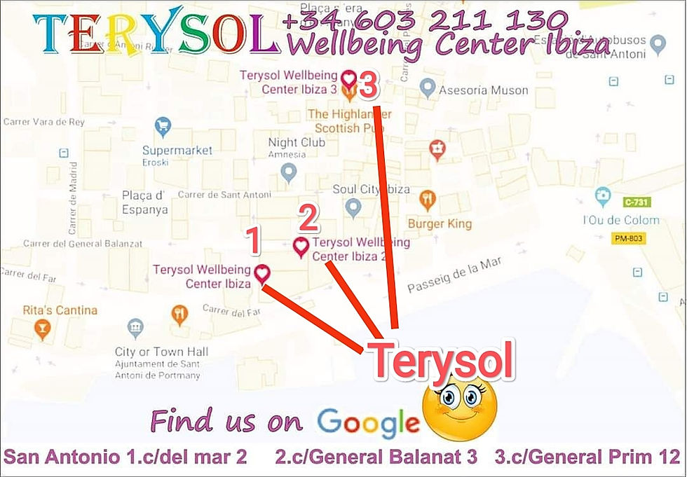 massage location San Antonio Ibiza Terysol Massage map