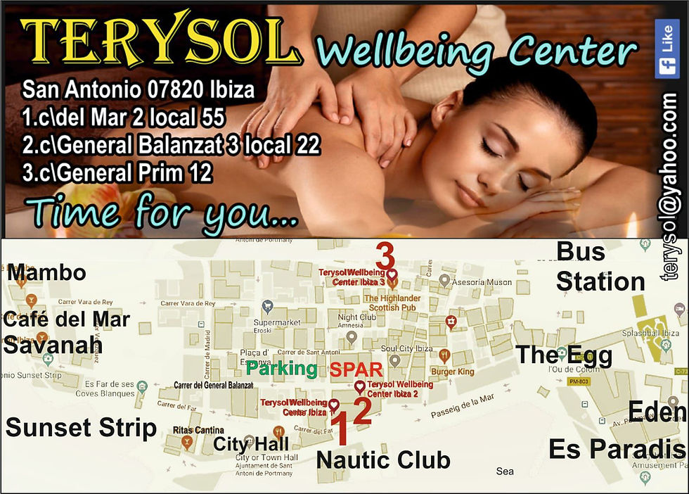 Terysol Massage Ibiza contact details and location map San Antonio