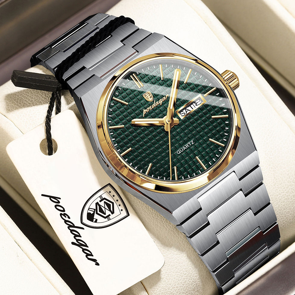 Thumbnail: POEDAGAR Luxury Fashion Men's Watch Waterproof Stainless Steel Quartz Men Wristw