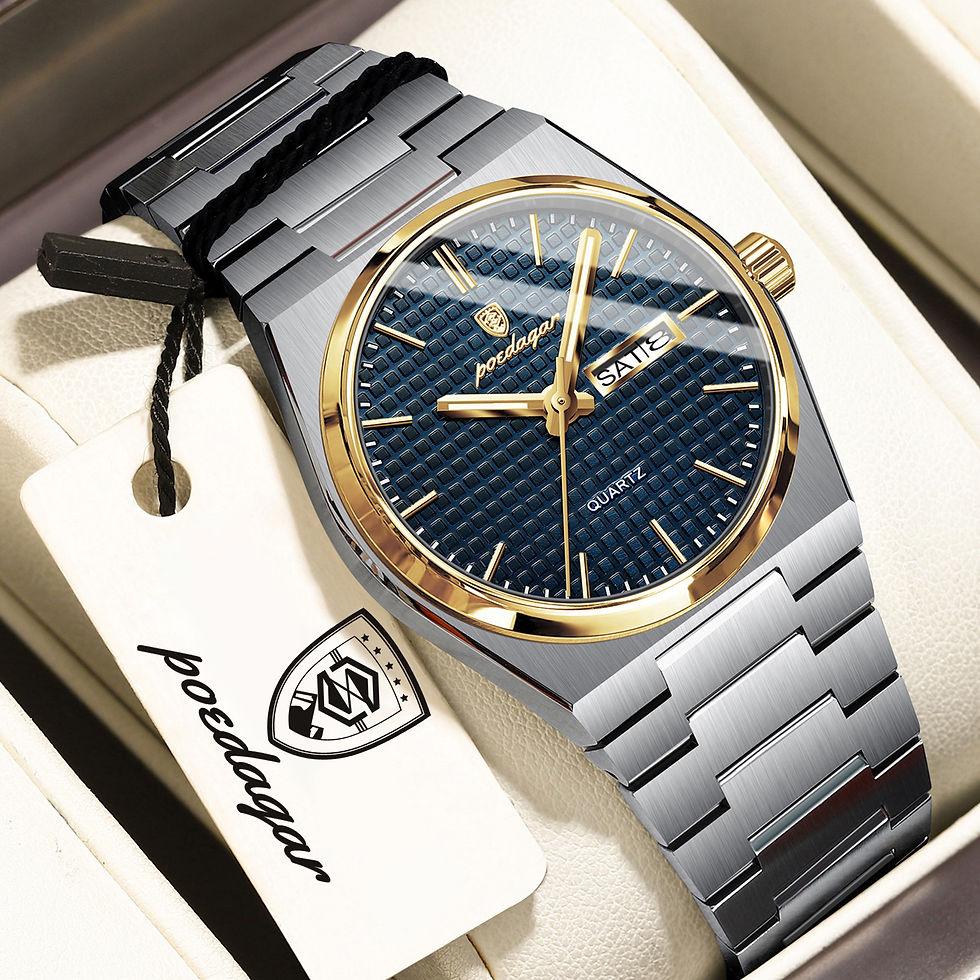 Thumbnail: POEDAGAR Luxury Fashion Men's Watch Waterproof Stainless Steel Quartz Men Wristw