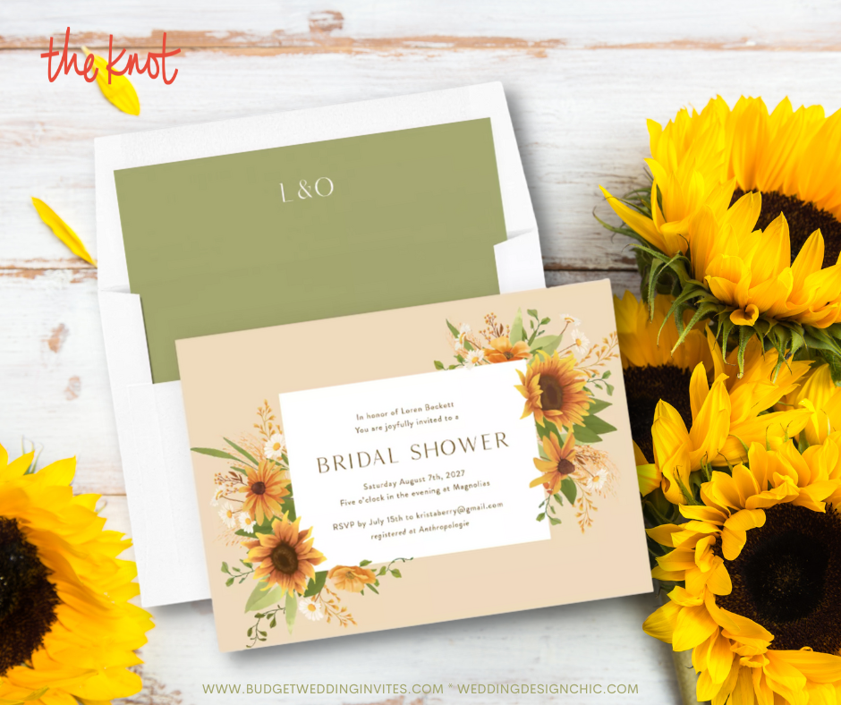 sunflowers bridal shower invitations the knot
