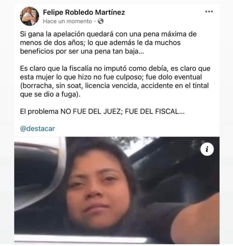 al recibir esta calificación, en caso tal de ganar la apelación, la mujer tendría mayores beneficios, entre ellos, una condena máxima inferior a los 24 meses, lo que implicaría, NO IR A PRISIÓN.