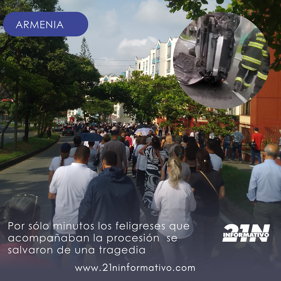 Por sólo minutos feligreses que acompañaban la procesión se salvaron de una tragedia