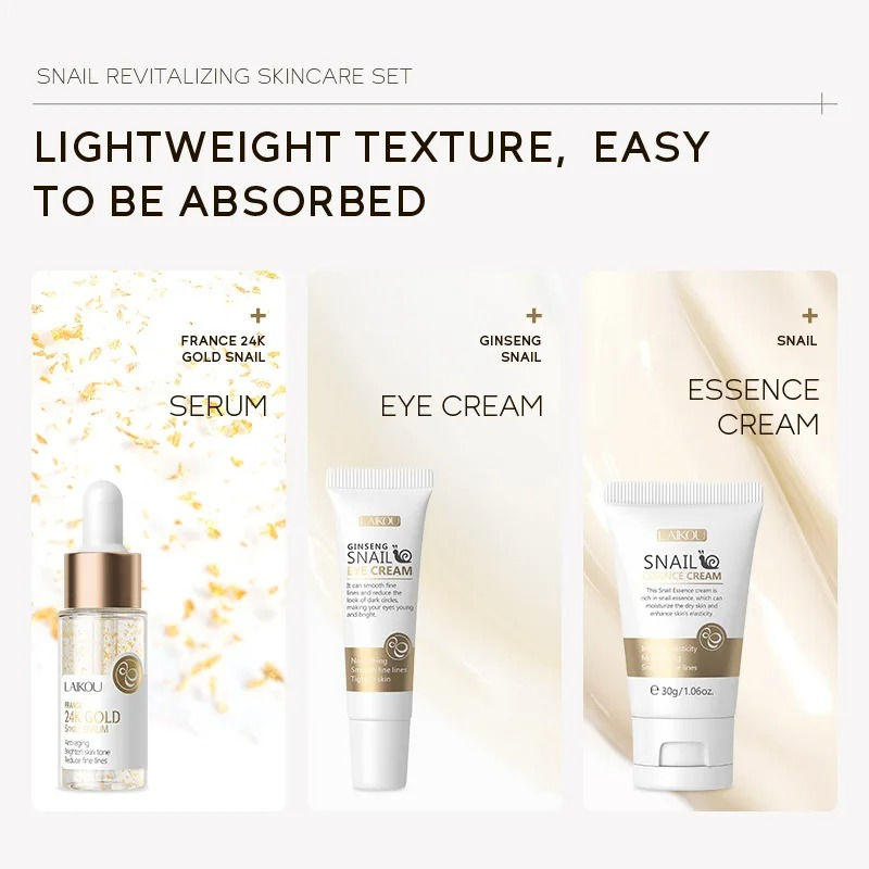 Miniatura: Laikou - Conjunto para cuidados com a pele - Caracol Dourado-Sakura-Vitamina C