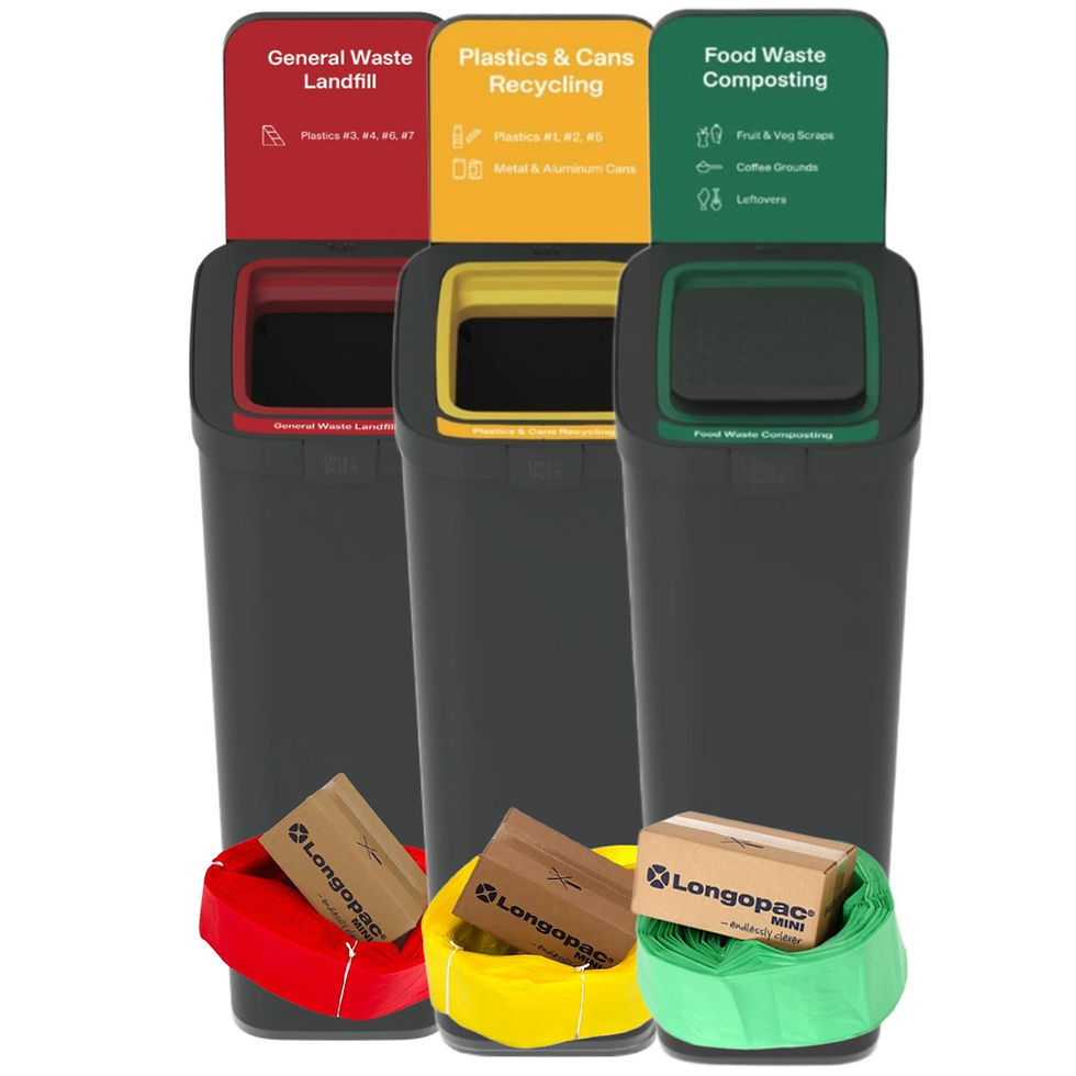 Unisort Climate Recycling Bins & Longopac cassettes x 3