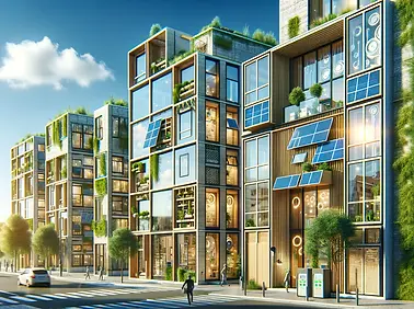 DALL·E 2024-03-21 16.43.46 - Illustrate an innovative construction scene focused on sustai