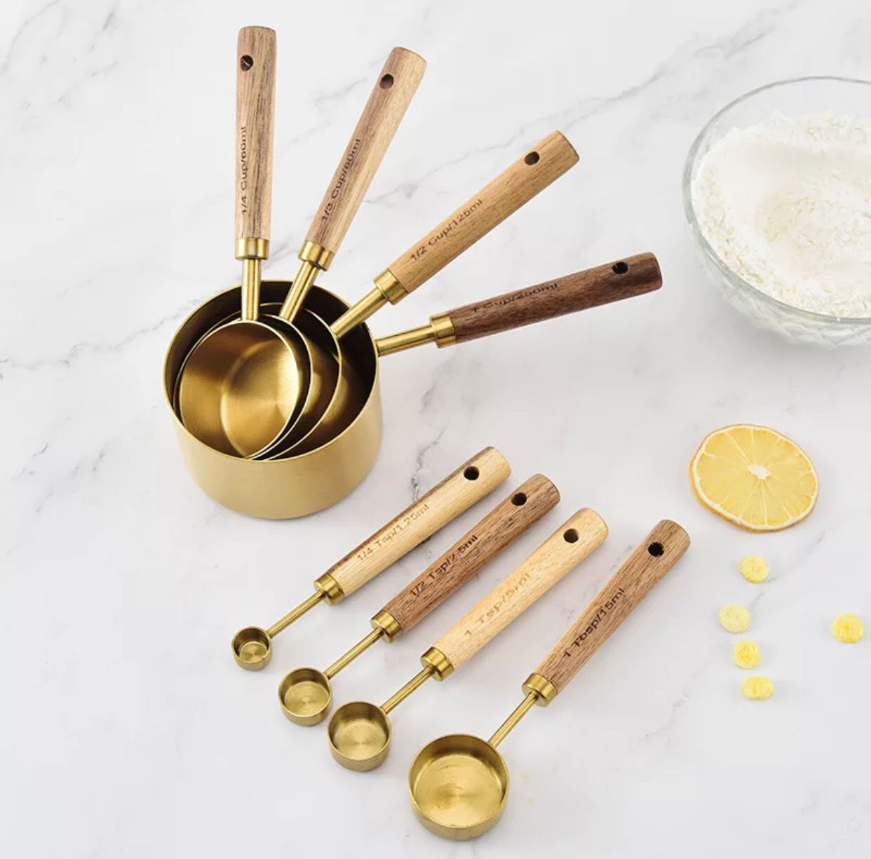 Gold measuring spoons- set of 4