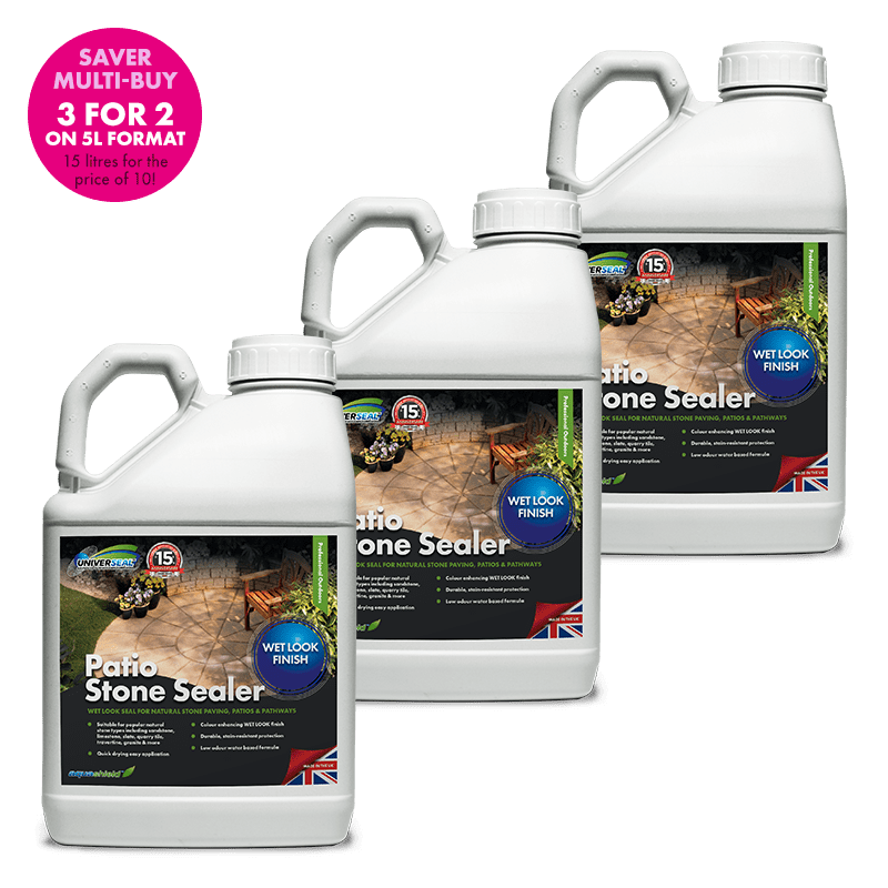 Professional Wet Look Sealer for Natural Stone Patios & Paving