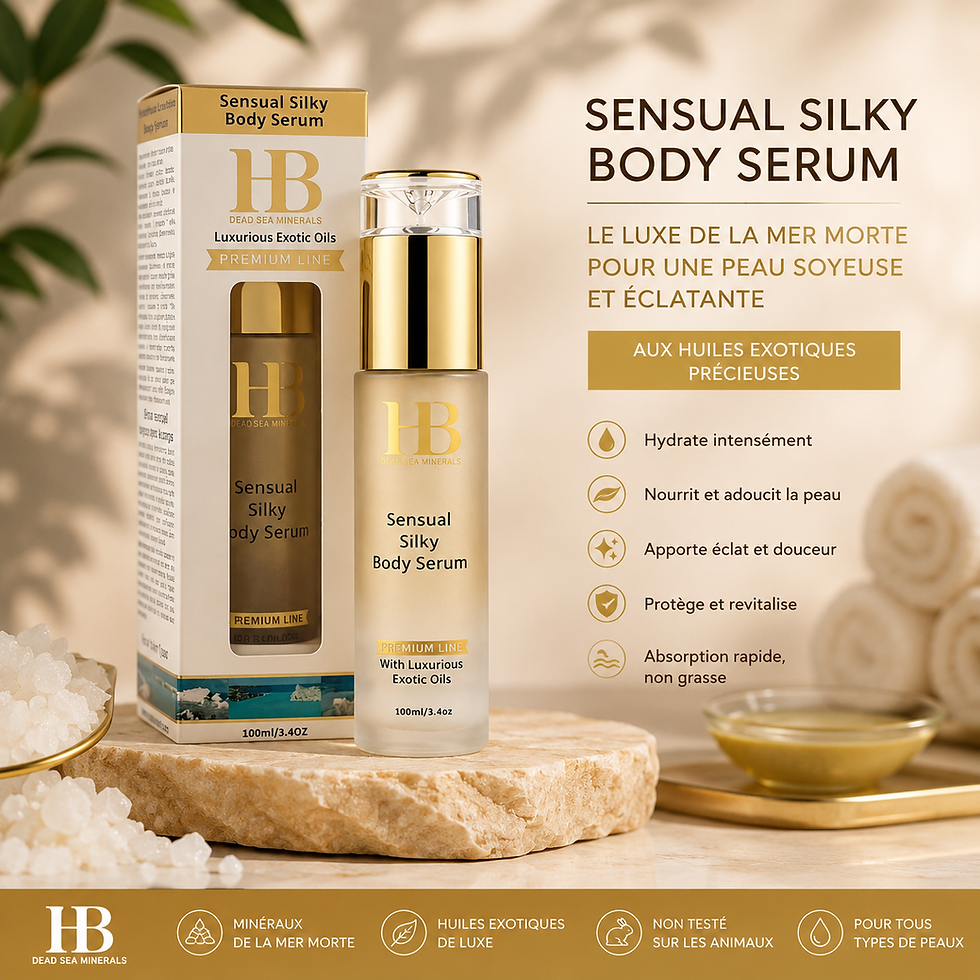 Sérum Corps Soyeux HB Dead Sea Minerals aux huiles exotiques et minéraux de la Mer Morte, soin hydratant et nourrissant pour