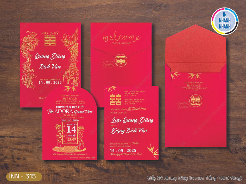Thiệp Cưới In Nhanh Mã 315
