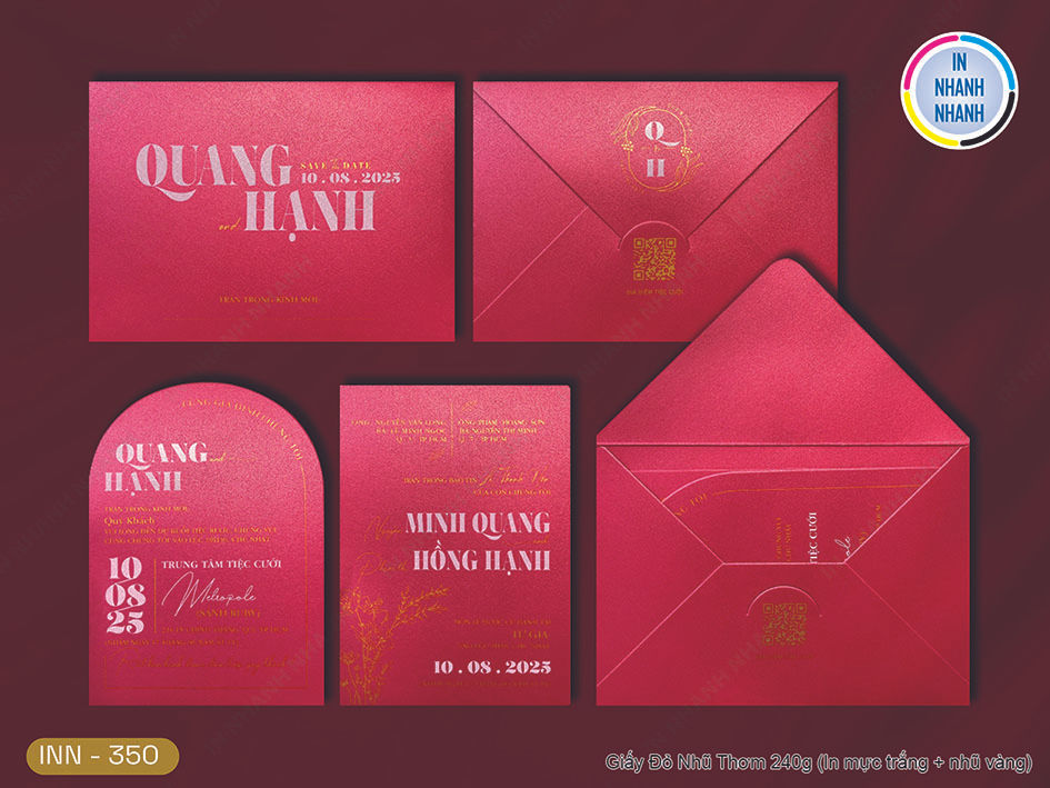 Thiệp Cưới In Nhanh Mã 350