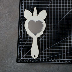 Handspiegel Einhorn Holz