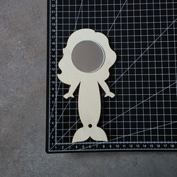 Handspiegel Meerjungfrau Holz