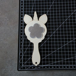 Handspiegel Einhorn Holz