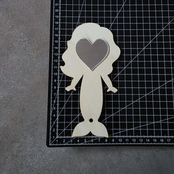 Handspiegel Meerjungfrau Holz