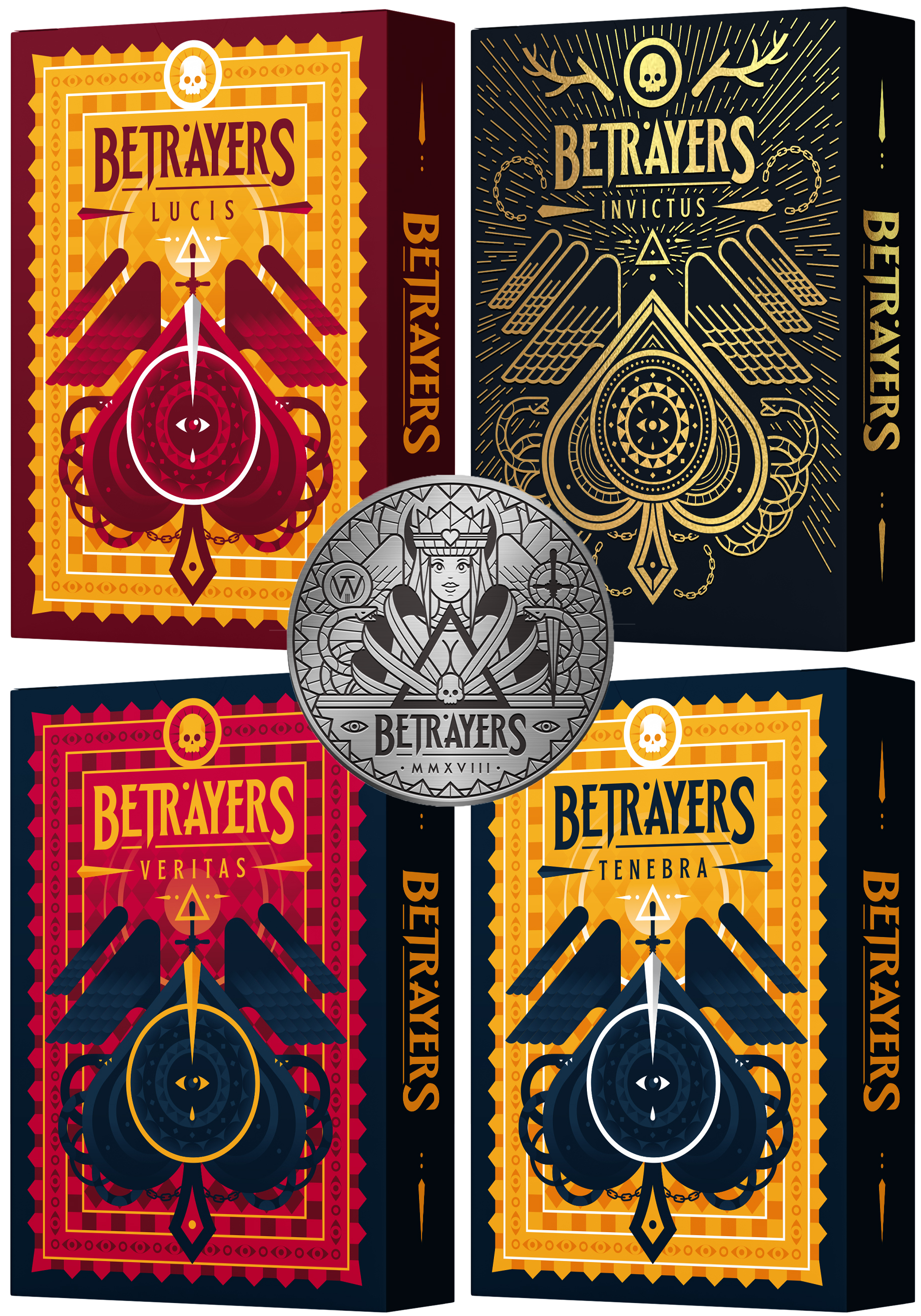 Betrayers - 4 Deck Set + Coin & Pin