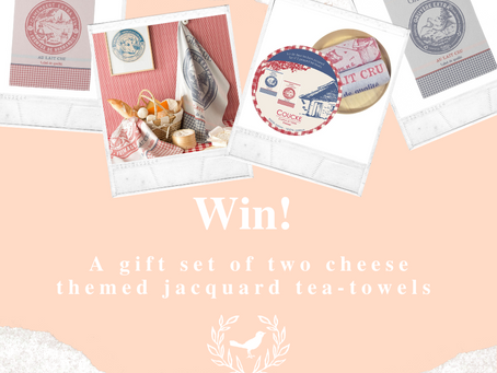 Win a gift set of cheese-themed tea towels 