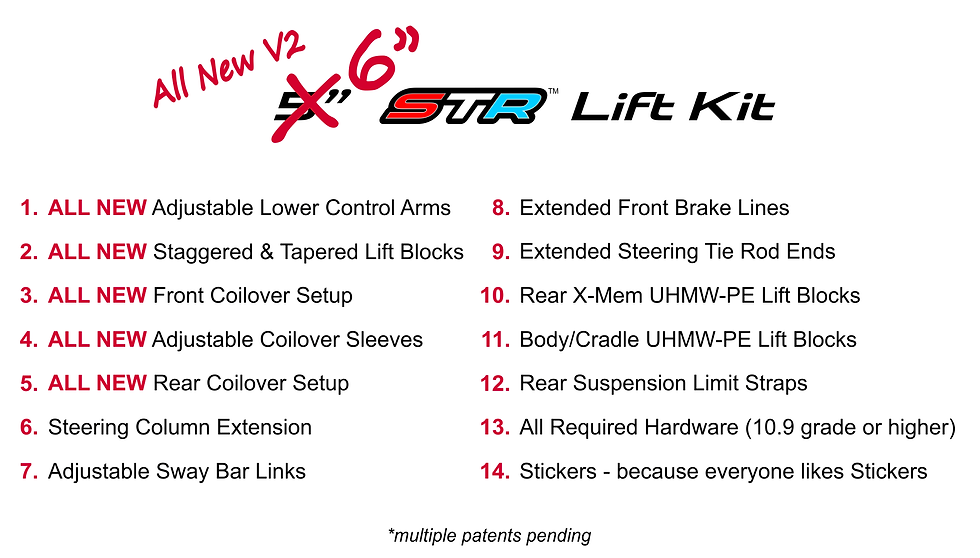 Thumbnail: All New V2 6" STR Lift Kit product features and benefits, BRAAP Store Smart Car Lift Kits