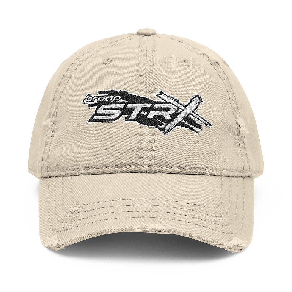 Thumbnail: BW BRAAP STR-X Distressed Embroidered Dad Hat — Various Colors