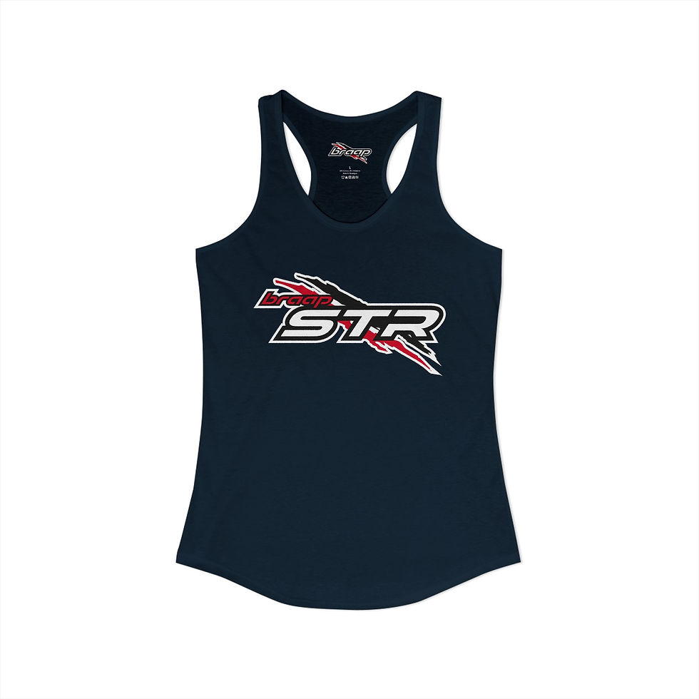 Thumbnail: Women's Ideal Racerback Tank with BRAAP STR Logo — Various Colors