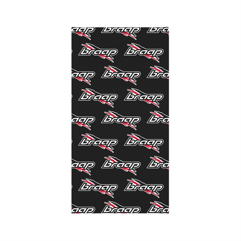 Thumbnail: Black pattern with repeating BRAAP logos, BRAAP Store Smart Car Lift Kits.
