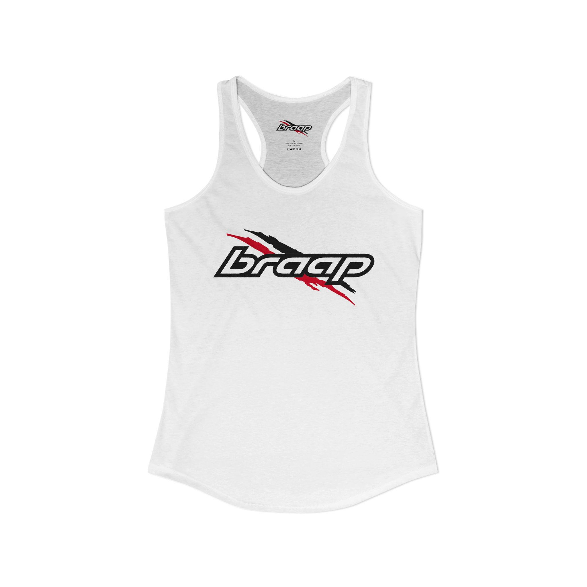 Women's Ideal Racerback Tank with BRAAP Logo — Various Colors