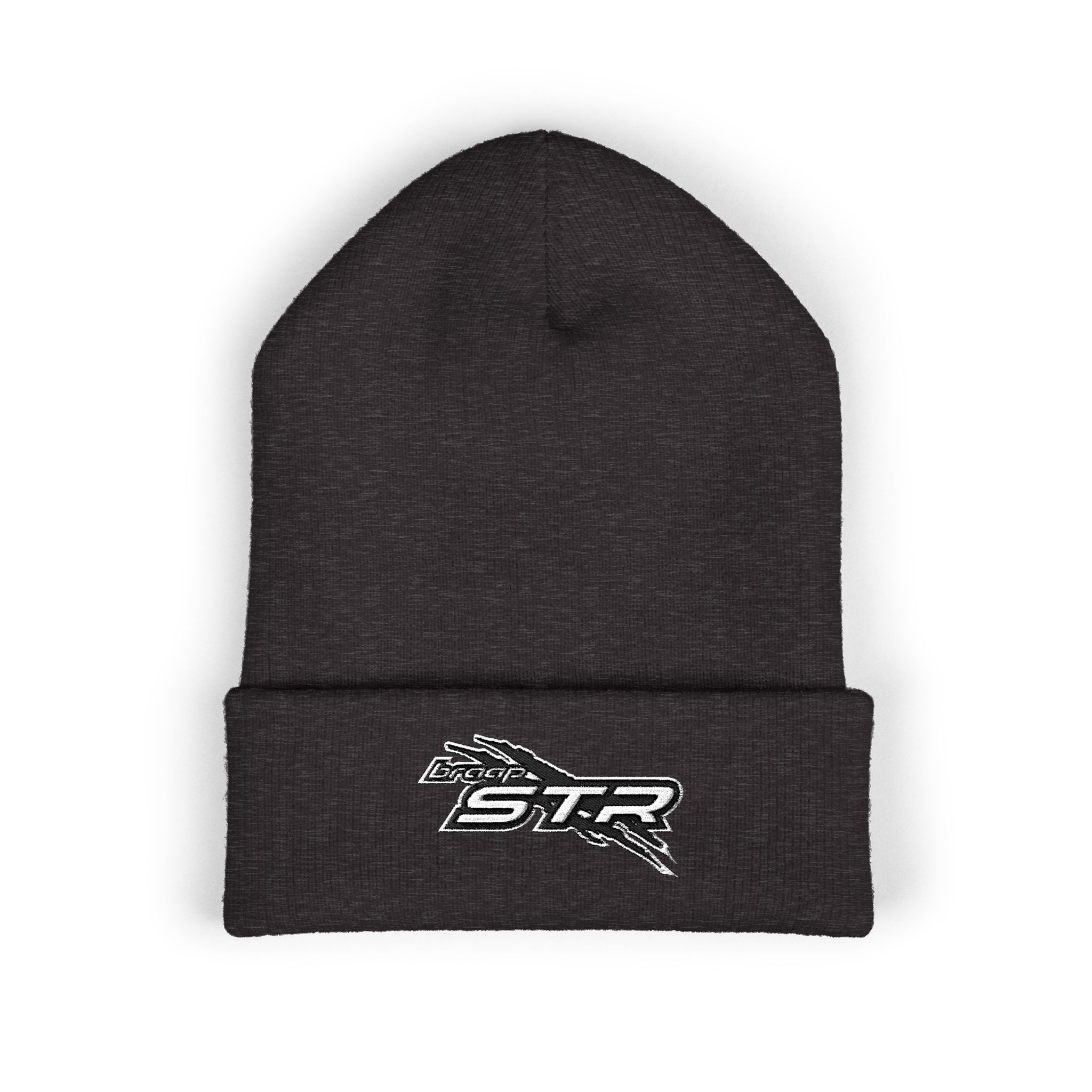 Embroidered BW BRAAP STR Cuffed Beanie – Knit Hat — Various Colors