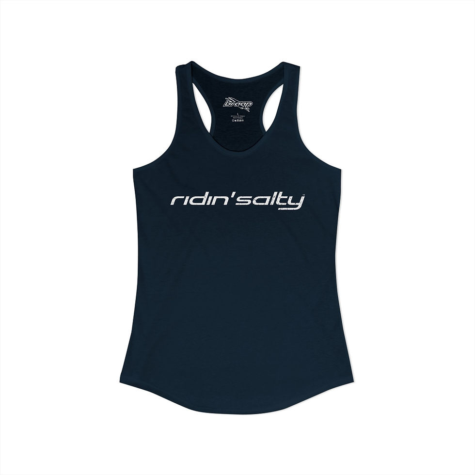 Thumbnail: Women's Ideal Racerback Tank with RIDINSALTY Logo — Various Colors