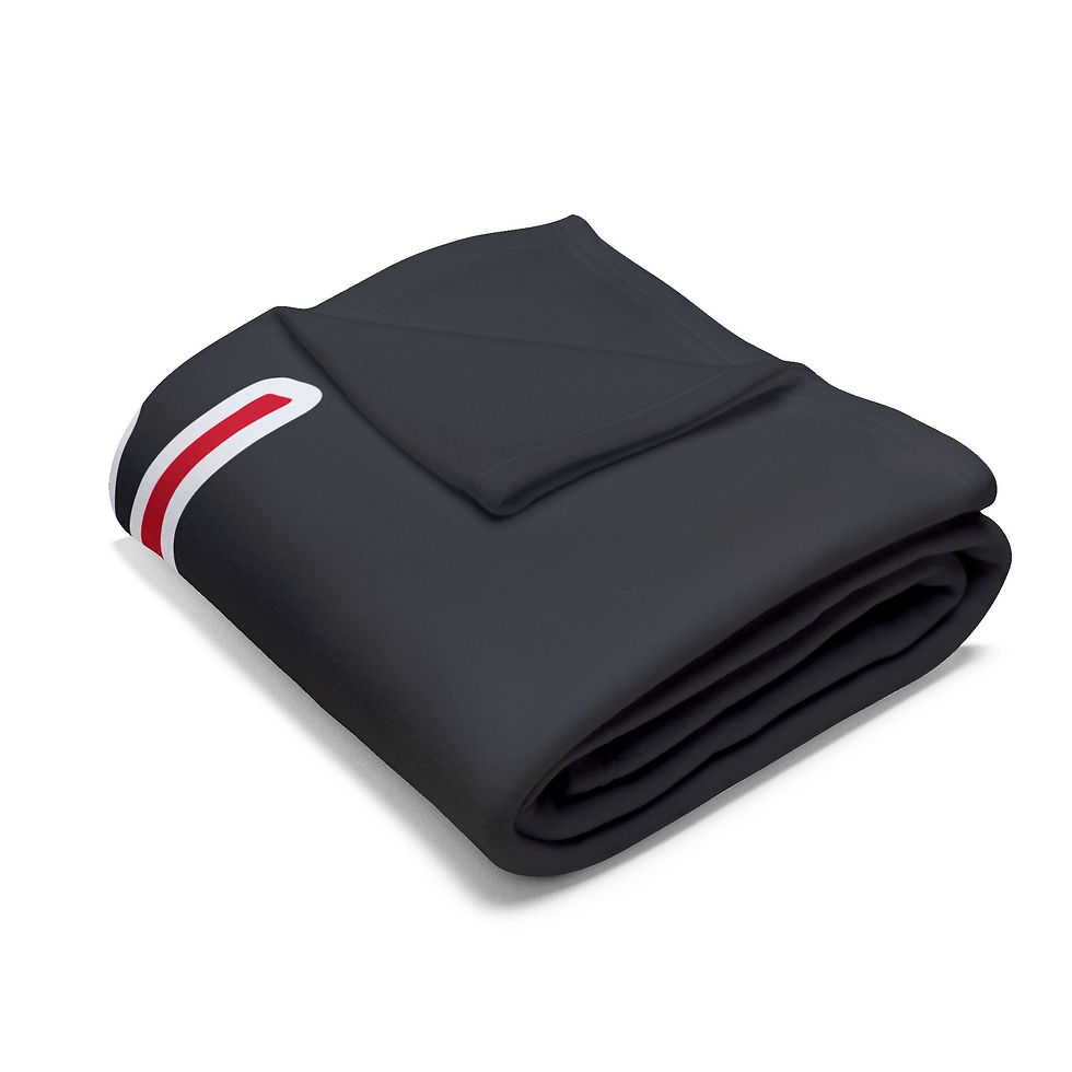 Thumbnail: Arctic Fleece Blanket — Bold BRAAP Logo Throw Blanket (Black & Red)