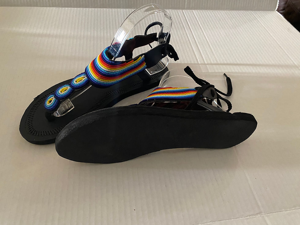 Thumbnail: Beaded Masai sandal. Handmade sandal from Kenya