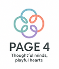 Page4Mentors logo with four colorful interlinked loops and the tagline "Thoughtful minds, playful hearts"